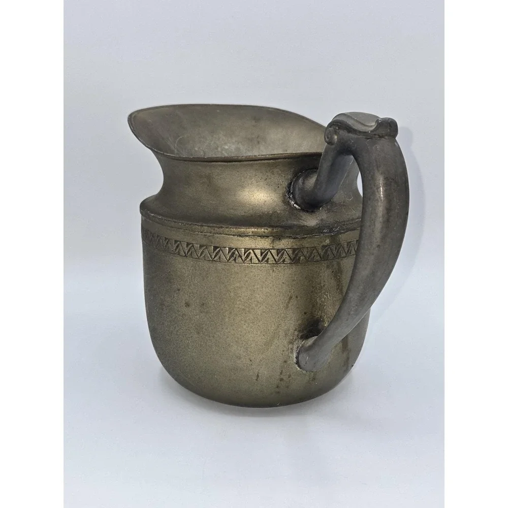 Antique Quadruple Plate Chamber Pot Pitcher Jug Urn Form‎ Etched Band